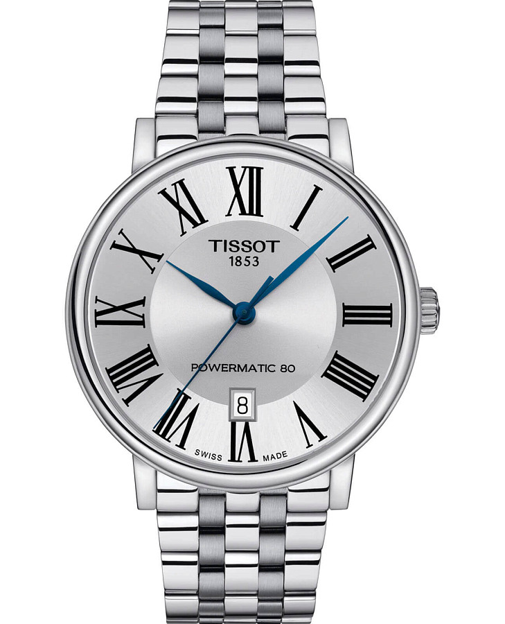 Часы Tissot Carson Premium Powermatic 80 T122.407.11.033.00 — мужские, серебристый
