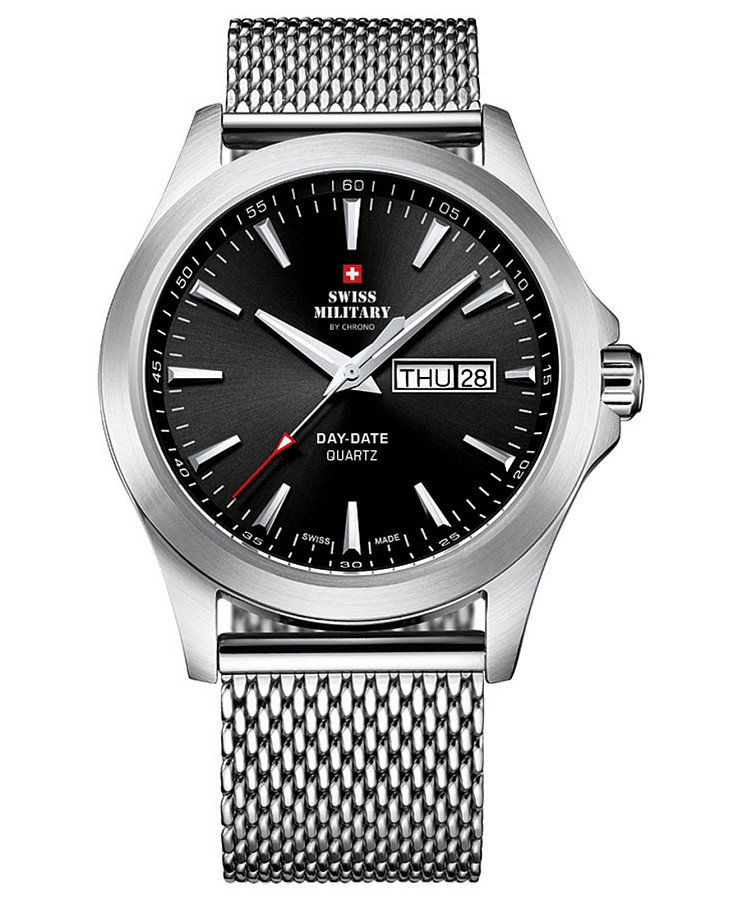 Часы Swiss Military by Chrono Day Date SMP36040.01 — мужские, черный
