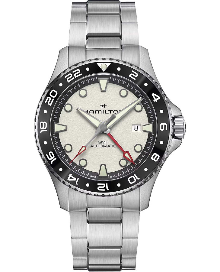 Часы Hamilton Khaki Navy Scuba Automatic GMT 43mm H82555150 — мужские, зеленый