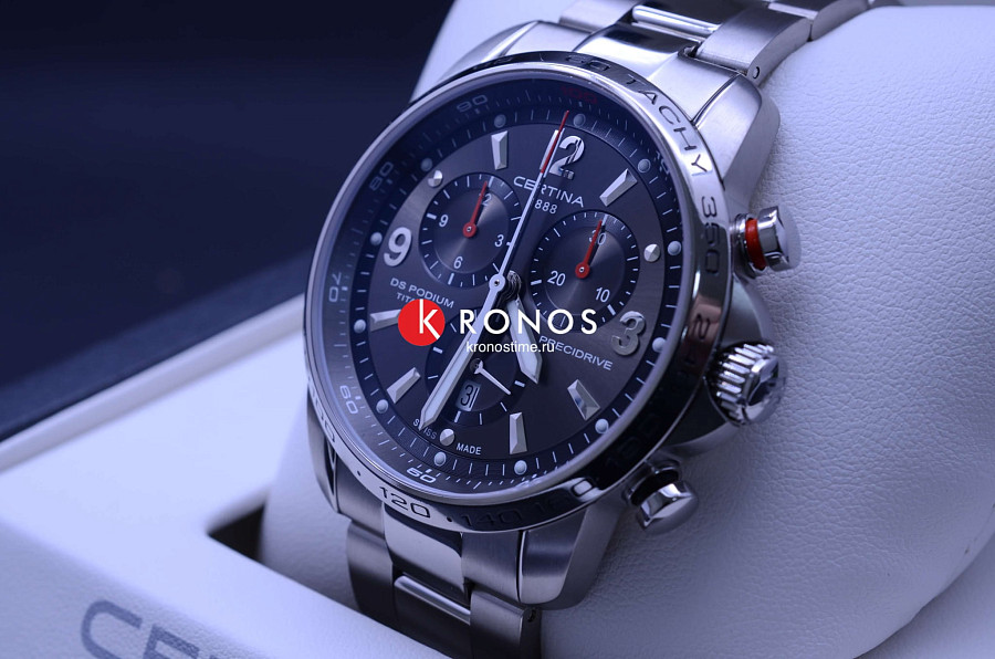 Часы Certina DS Podium Chronograph 1/100 sec C001.647.44.087.00 — мужские, титановый