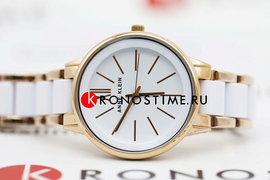Часы Anne Klein Plastic 1412WTRG — кварцевые, сталь металл