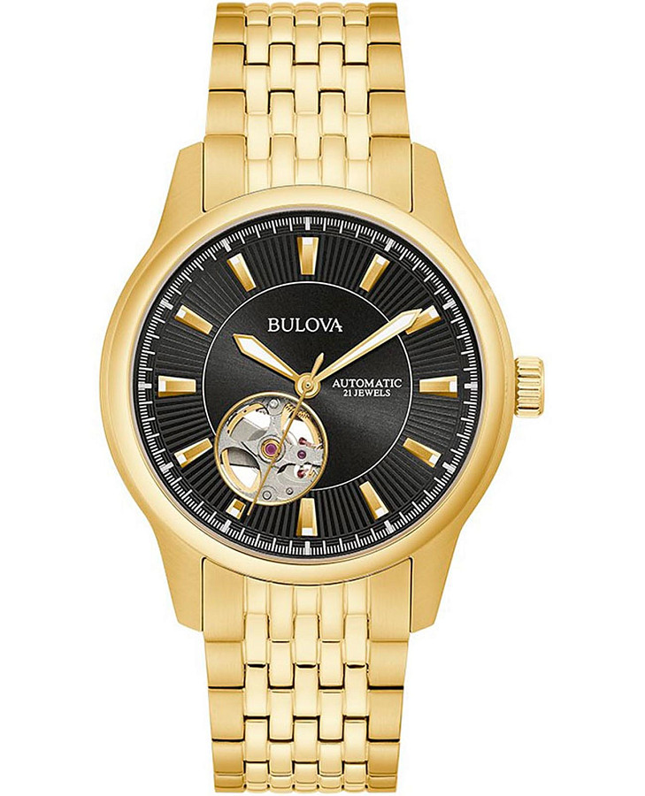 Часы Bulova Automatic 97A168 — мужские, черный