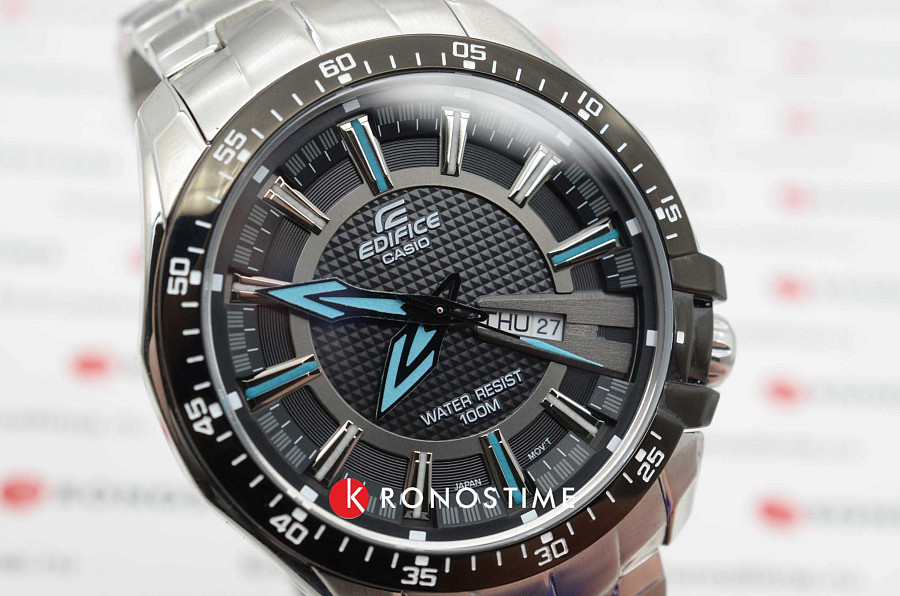 Часы Casio Edifice EF-130D-1A2 — мужские, нержавеющая сталь