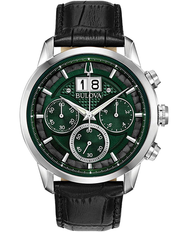 Часы Bulova Sutton 96B310 — мужские, зеленый