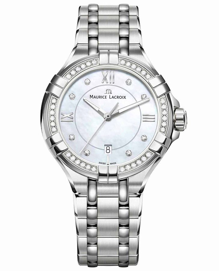 Часы Maurice Lacroix Aikon Date AI1004-SD502-170-1 — женские, перламутровый