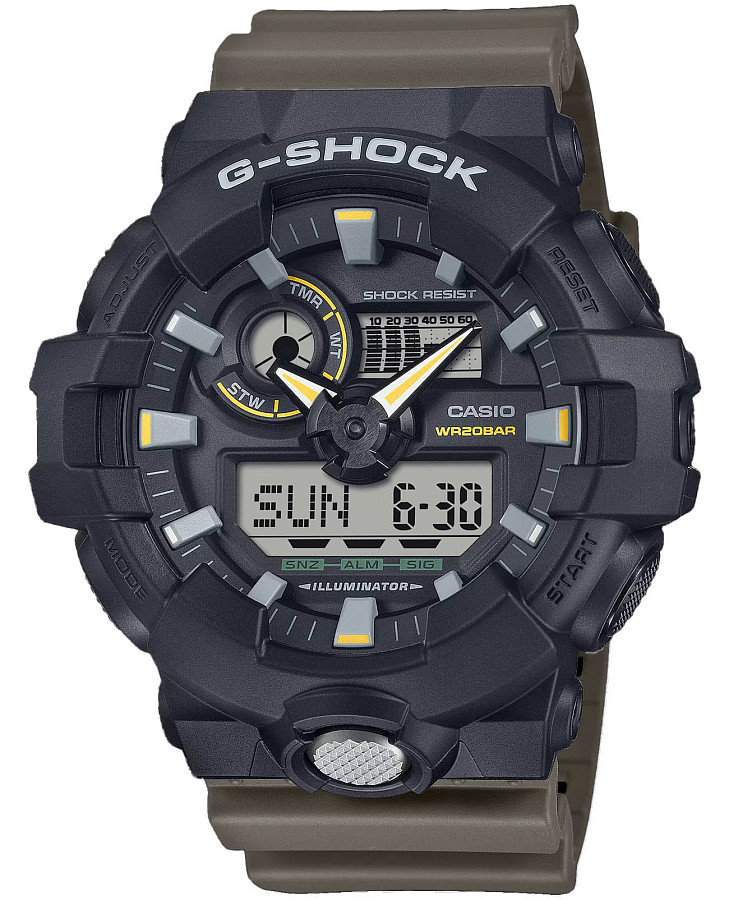 Часы Casio G-Shock GA-710TU-1A3DR (GA-710TU-1A3) — мужские, желтый