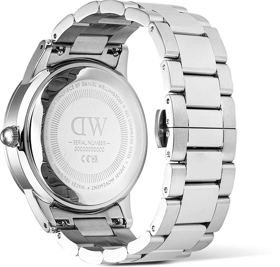Часы Daniel Wellington Iconic Paradigma Link Blue Bezel Silver DW00100818 — кварцевые, сталь металл