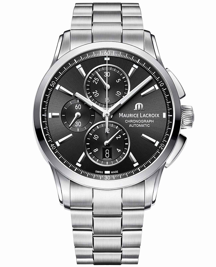 Часы Maurice Lacroix Pontos Chronograph PT6388-SS002-330-1 — мужские, черный