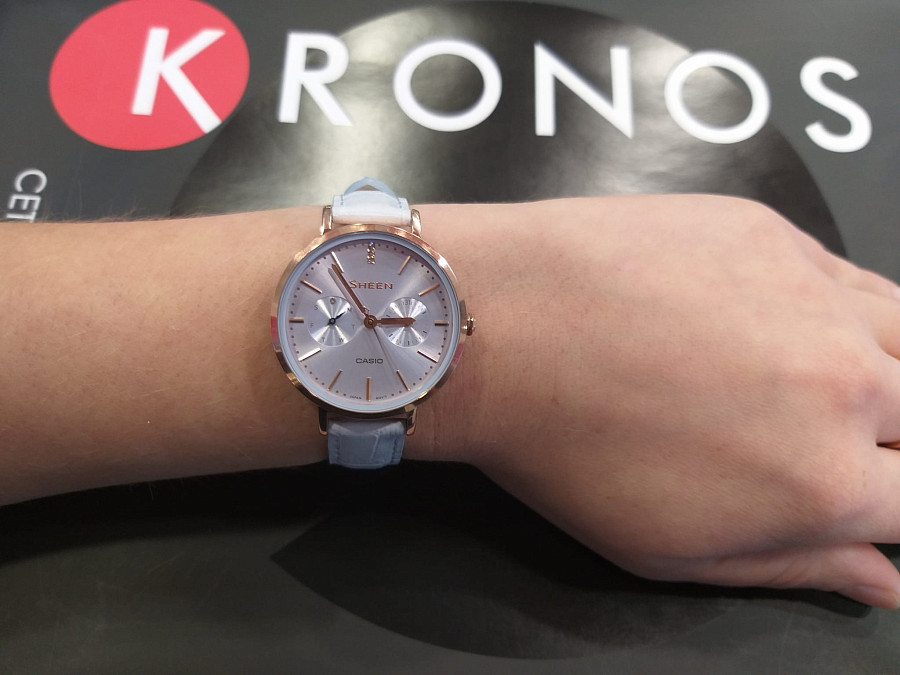 Часы Casio Sheen SHE-3054PGL-2A — кварцевые, металл сталь