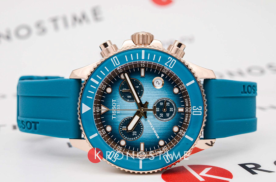 Часы Tissot Seastar 1000 Quartz Chronograph 38mm T120.217.37.041.00 — кварцевые, сталь металл