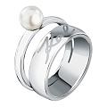 Стальное кольцо Karl Lagerfeld Pearl KLAYR11012 с искусственным жемчугом