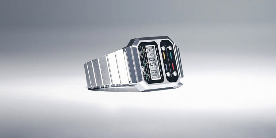 Часы Casio Vintage A100WE-1AEF — кварцевые, Япония, мужские