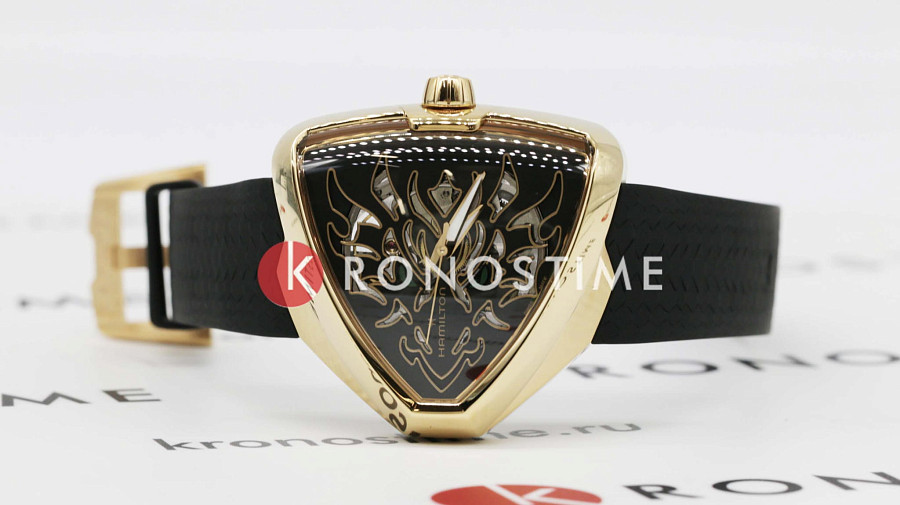 Часы Hamilton Ventura Elvis80 Skeleton Auto H24525332 — черный, сталь