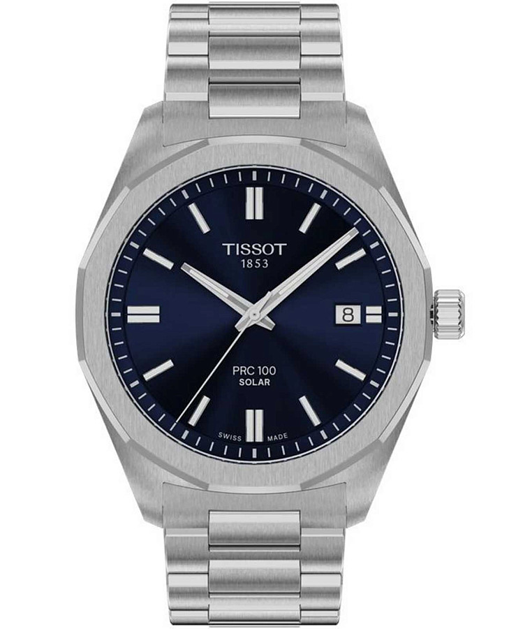 Часы Tissot PRC 100 Solar Quartz 39mm T151.422.11.041.00 — мужские, синий
