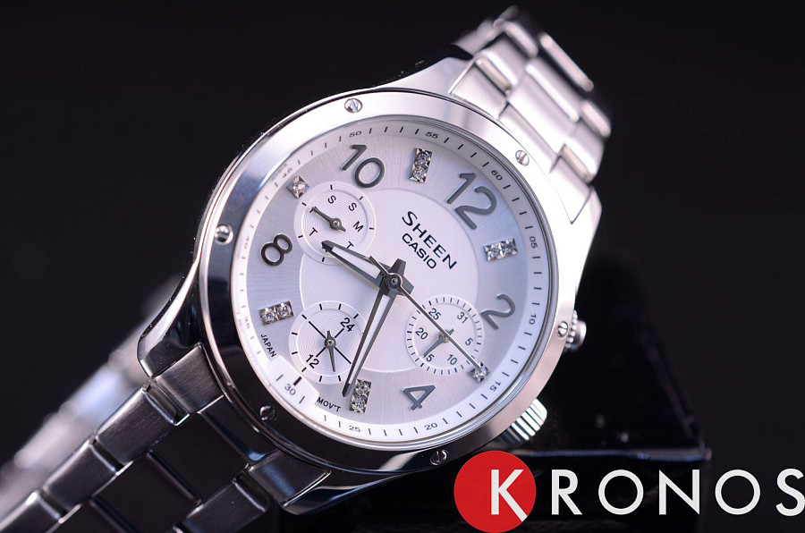 Часы Casio Sheen SHE-3807D-7A — сталь металл, Япония