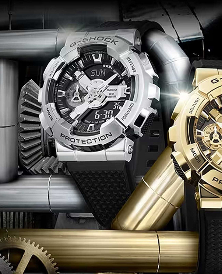 Часы Casio G-Shock GM-110GC-1ADR — электронные, пластик сталь
