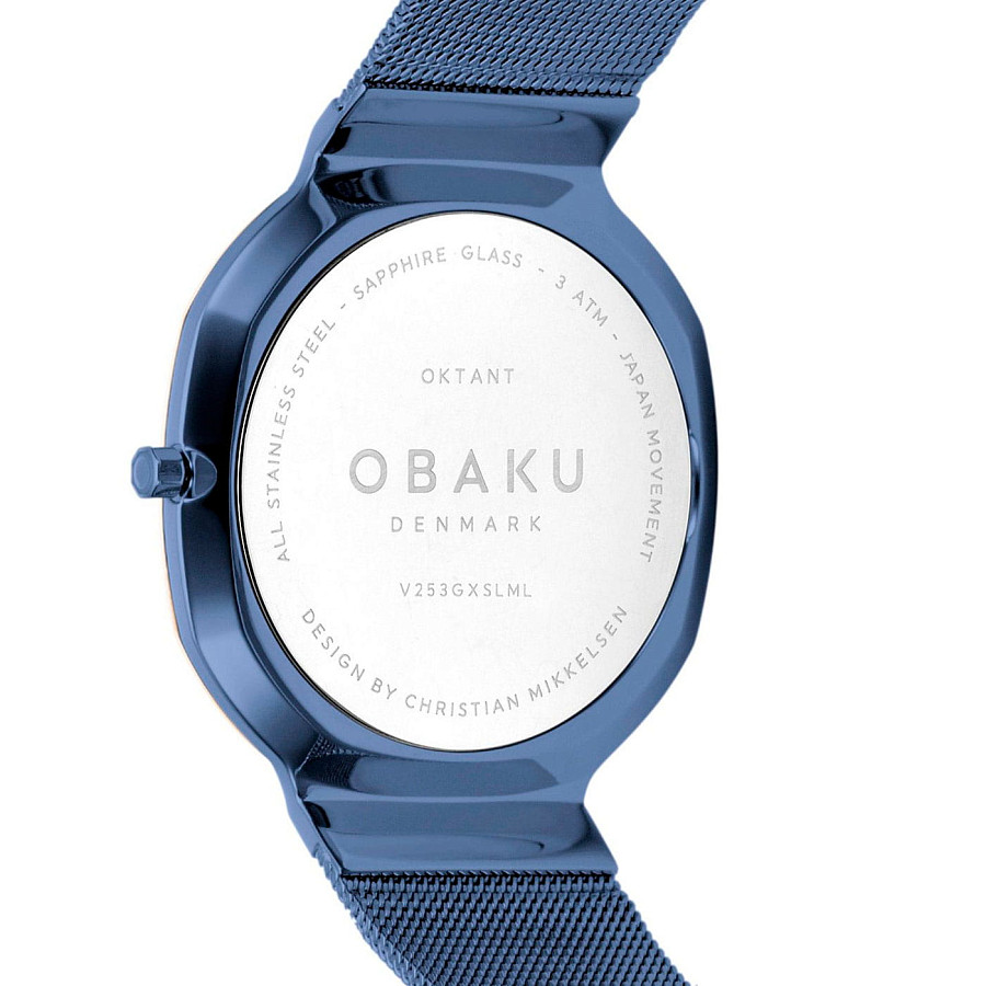 Часы Obaku Oktant V253GXSLML — синий, металл сталь