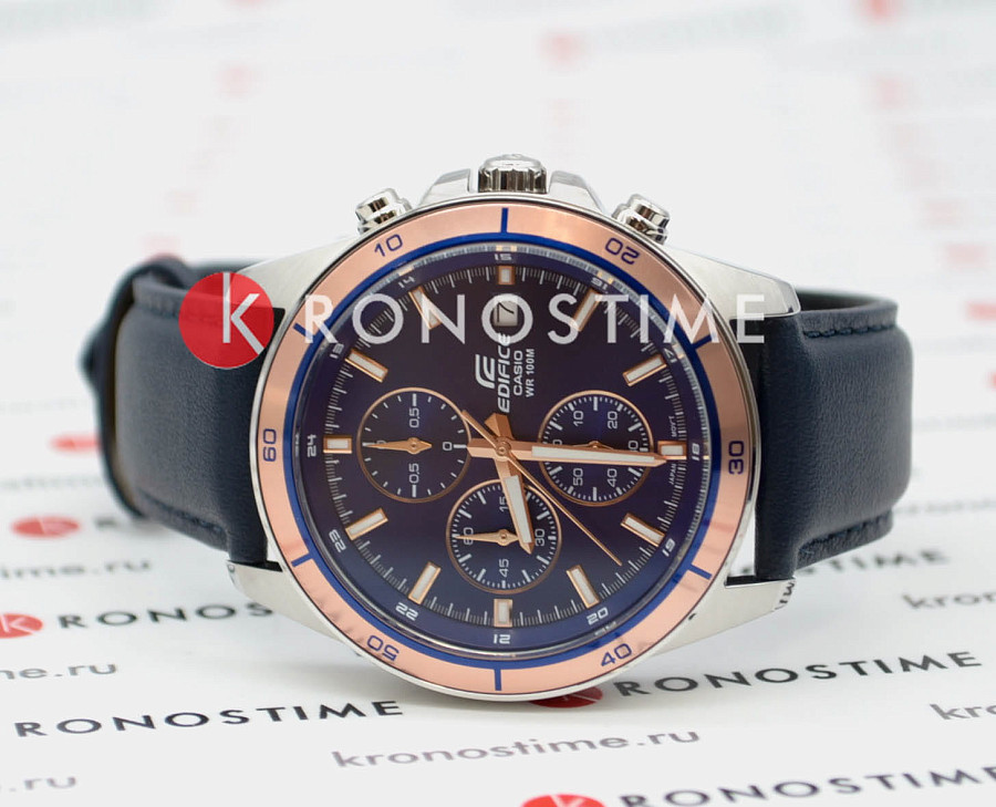 Часы Casio Edifice EFR-526L-2AVUDF (EFR-526L-2A) — кожаный, мужские