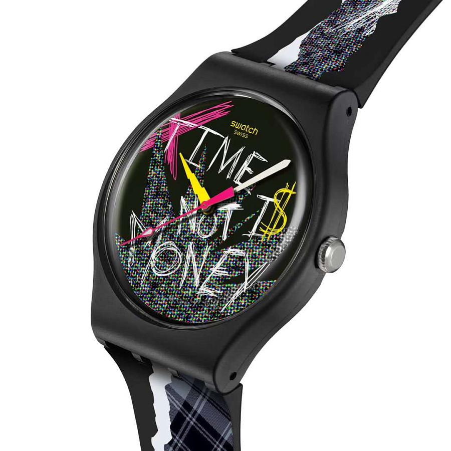 Часы Swatch Blank Check SO32B122-5300 — биокерамика, Швейцария