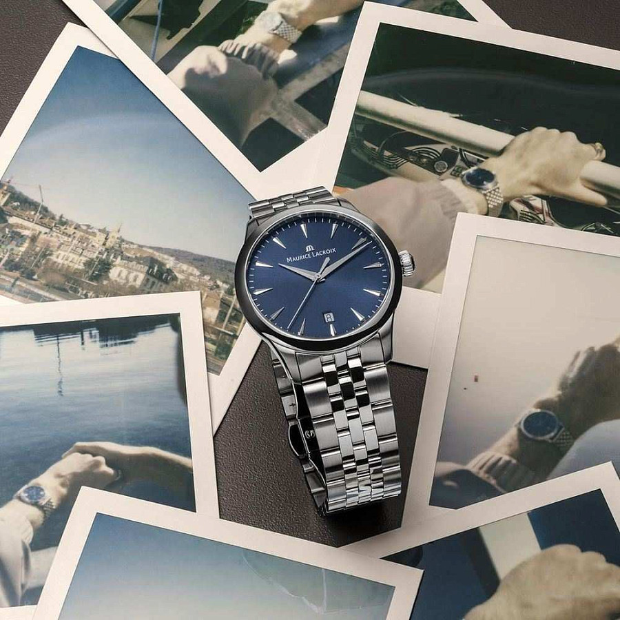 Часы Maurice Lacroix 1975 751007-SS002-430-1 — синий, металл сталь