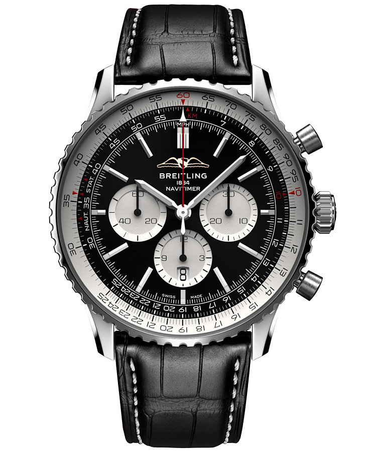 Часы Breitling Navitimer B01 Chronograph 46 AB0137211B1P1 — мужские, черный