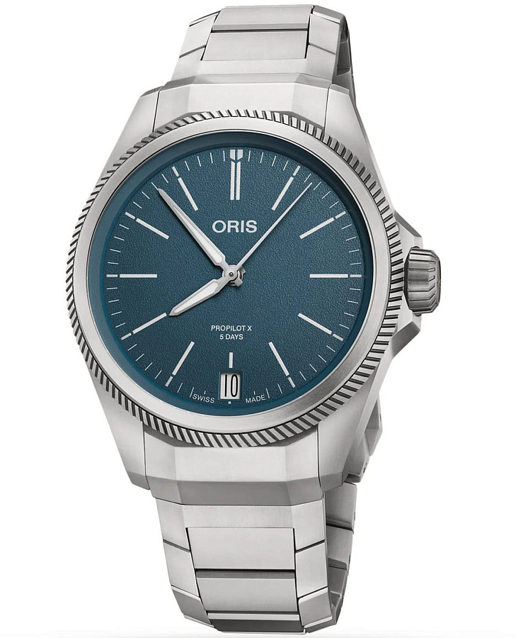 Часы Oris Propilot X Calibre 400 01 400 7778 7155-07 7 20 01TLC — мужские, синий