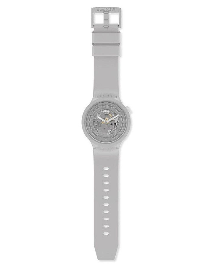 Часы Swatch Big Bold Bioceramic Lacquered SB03M100 — мужские, серый