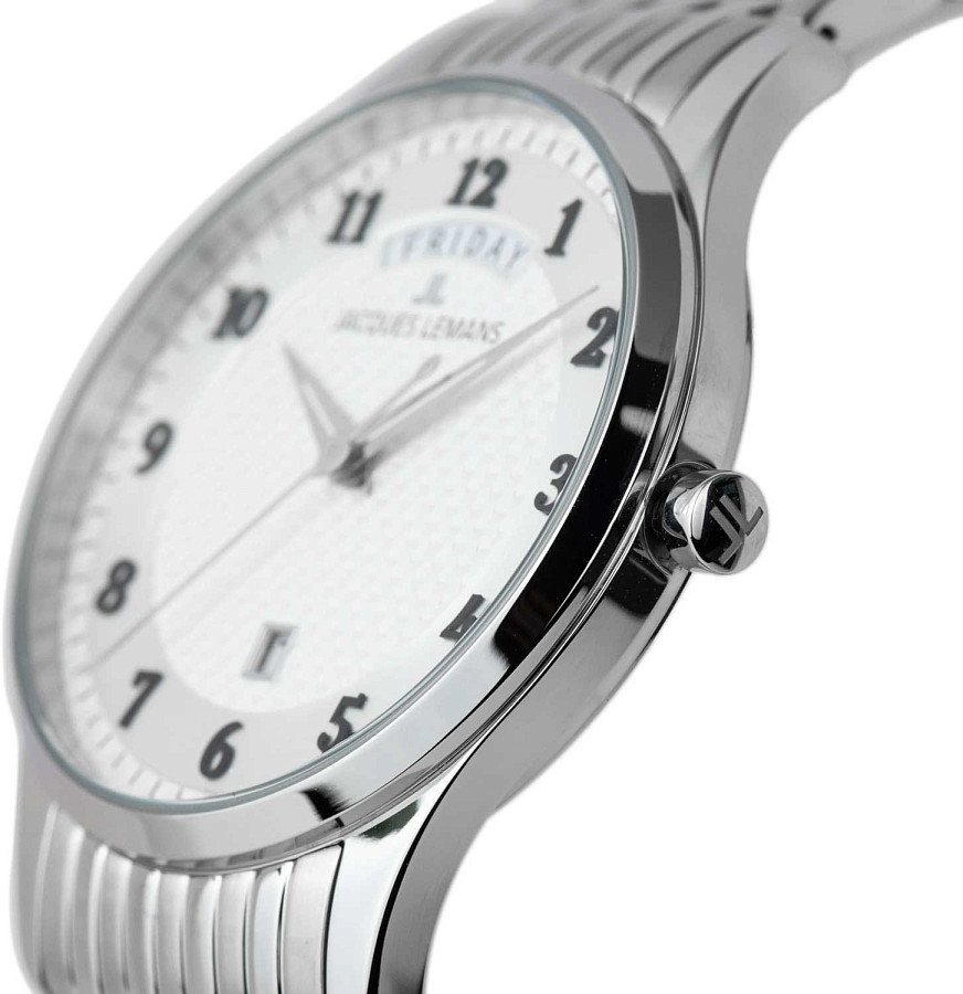 Часы Jacques Lemans London 1-2193P — кварцевые, металл сталь