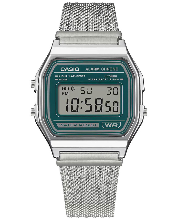 Часы Casio Vintage A-158WEM-3 — женские, зеленый