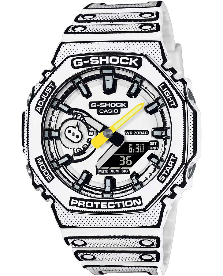 Часы Casio G-Shock GA-2100MNG-7A — мужские, белый