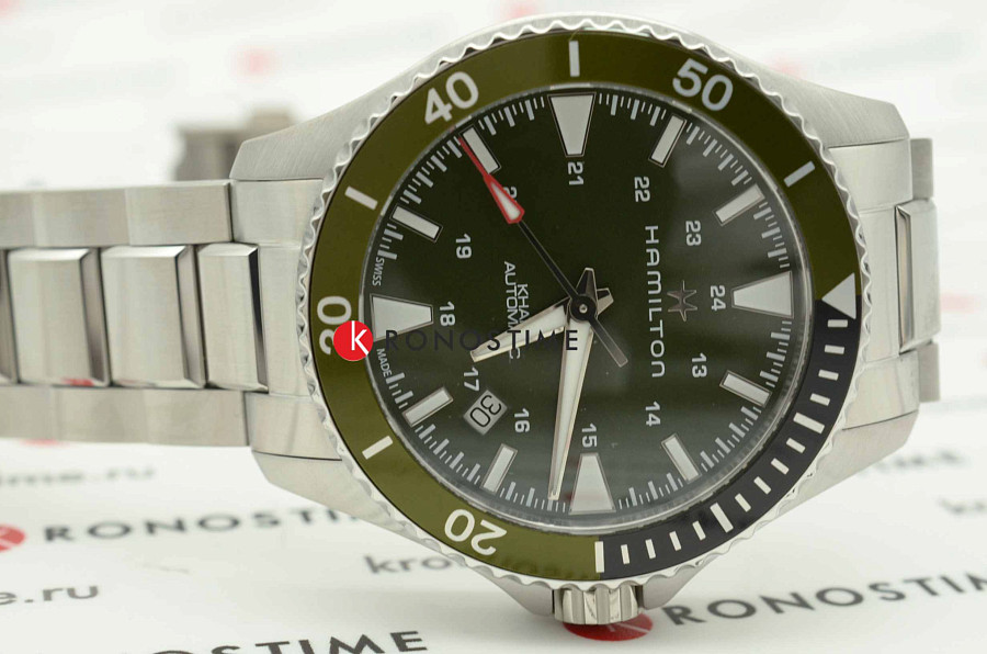 Часы Hamilton Khaki Navy Scuba Auto H82375161 — зеленый, сталь