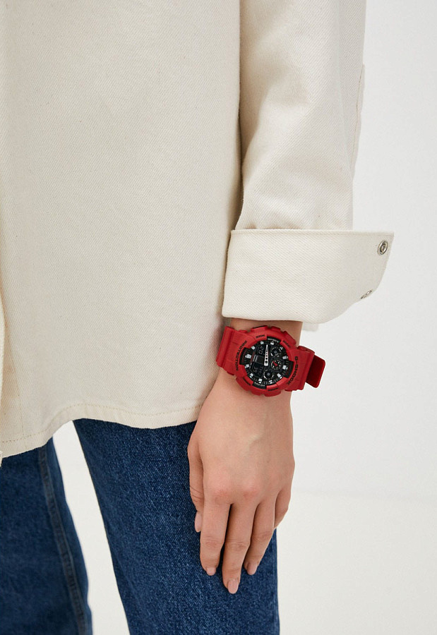 Часы Casio G-Shock GA-100B-4ADR (GA-100B-4A) — черный, электронные