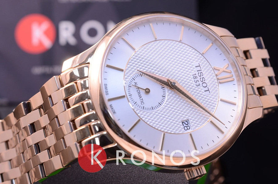 Часы Tissot Tradition Automatic Small Second T063.428.33.038.00 — белый, сталь металл