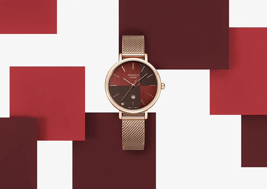 Часы Casio Sheen SHE-4547PGM-5A — кварцевые, сталь металл