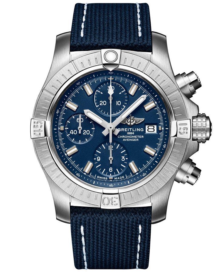 Часы Breitling Avenger Chronograph 43 A13385101C1X2 — мужские, синий