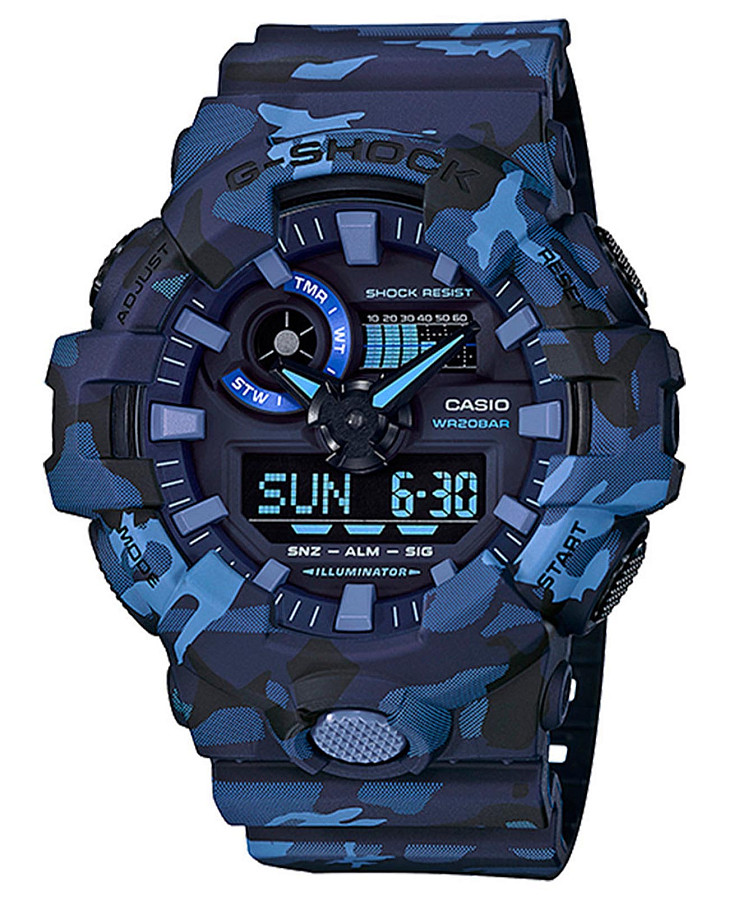 Часы Casio G-Shock GA-700CM-2A — мужские, синий