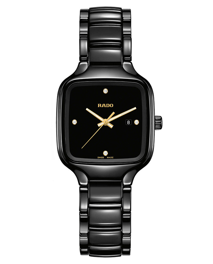 Часы Rado True Square Diamonds R27080722 — женские, черный