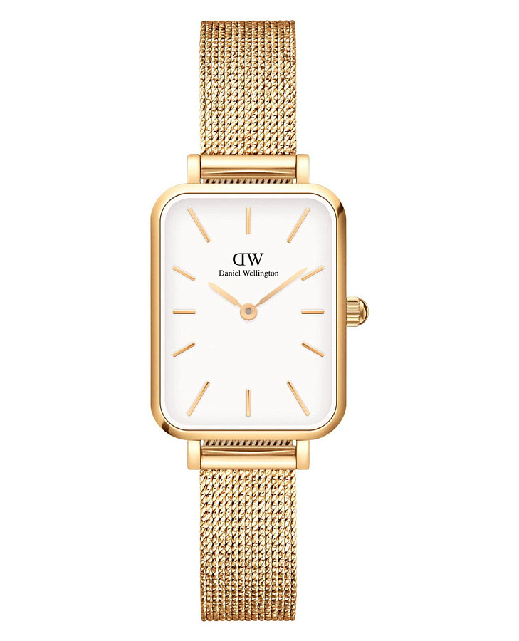 Часы Daniel Wellington Quadro Pressed Evergold DW00100556 — женские, белый