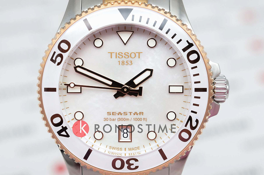 Часы Tissot Seastar 1000 36mm T120.210.22.111.00 — металл сталь, Швейцария