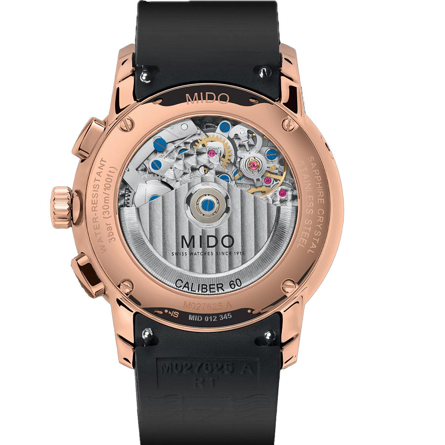 Часы Mido Baroncelli Chronograph Moonphase M027.625.37.061.00 — механические, металл сталь