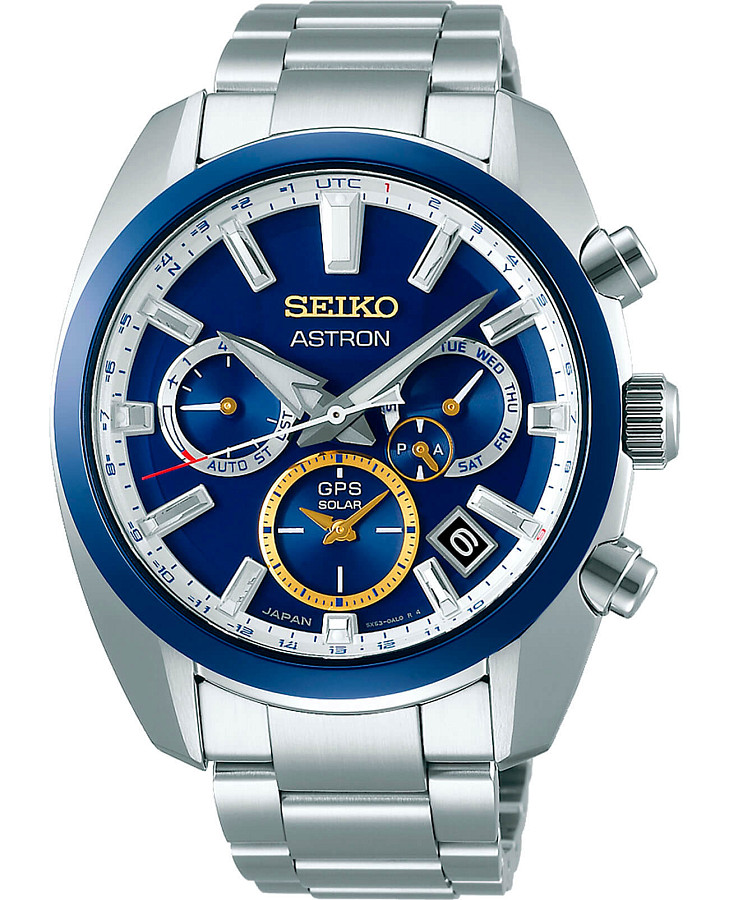 Часы Seiko Astron GPS Solar SSH045J1 — мужские, синий