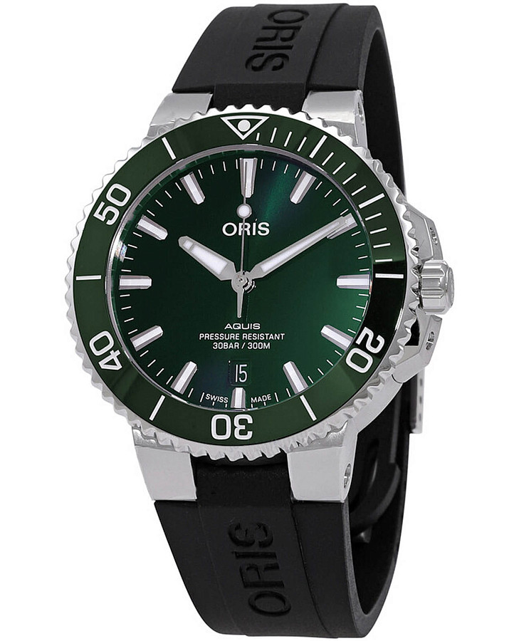 Часы Oris Aquis 01 733 7766 4157-07 4 22 64FC — мужские, зеленый