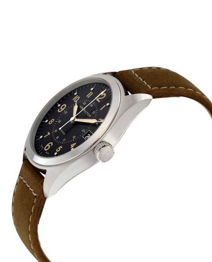 Часы Hamilton Khaki Field King Quartz H68551833 — мужские, коричневый