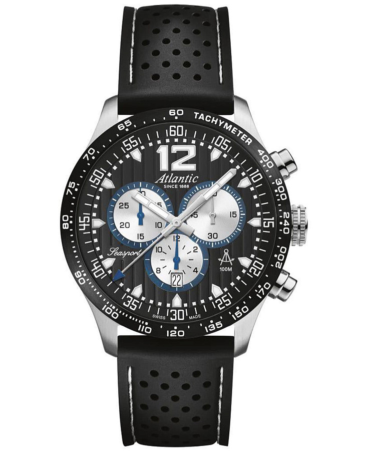 Часы Atlantic Seasport Chronograph 87464.47.65S — мужские, черный