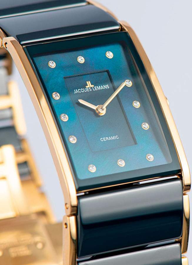 Часы Jacques Lemans High Tech Ceramic 1-1940L — сталь + керамические вставки, женские