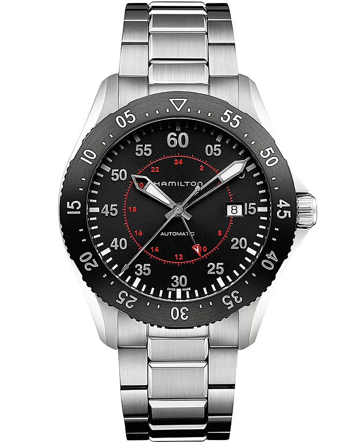 Часы Hamilton Khaki Aviation Pilot GMT Auto H76755135 — мужские, черный