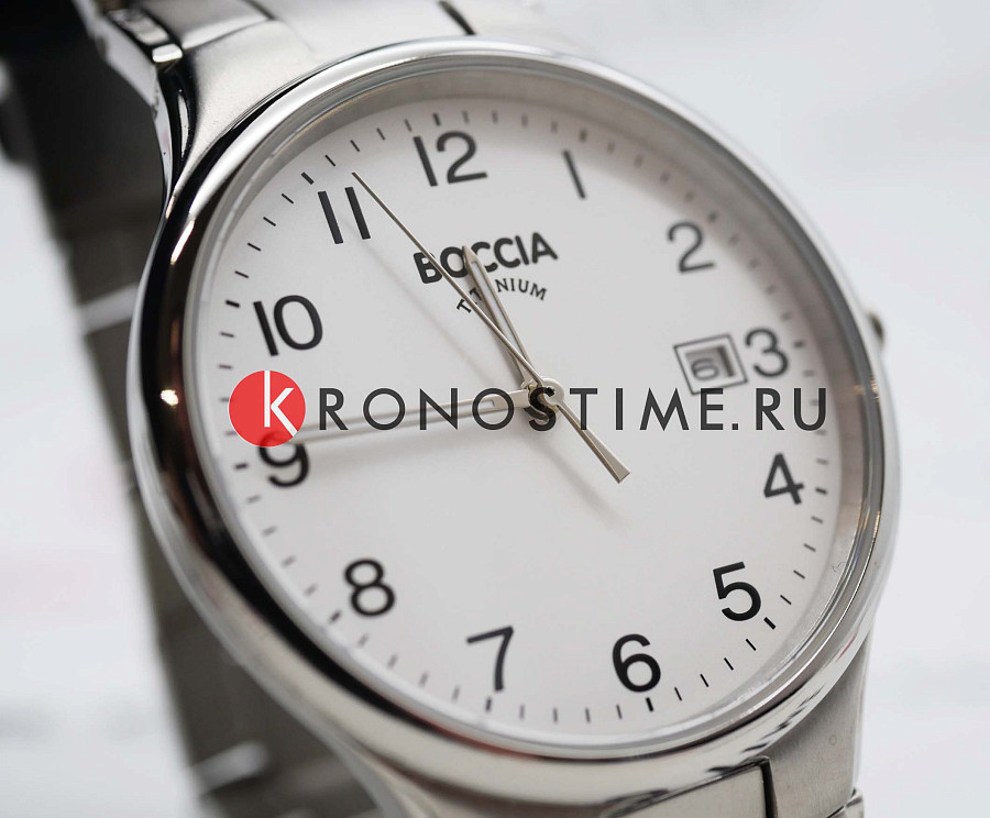 Часы Boccia Titanium Circle-Oval 3512-08 — белый, титан