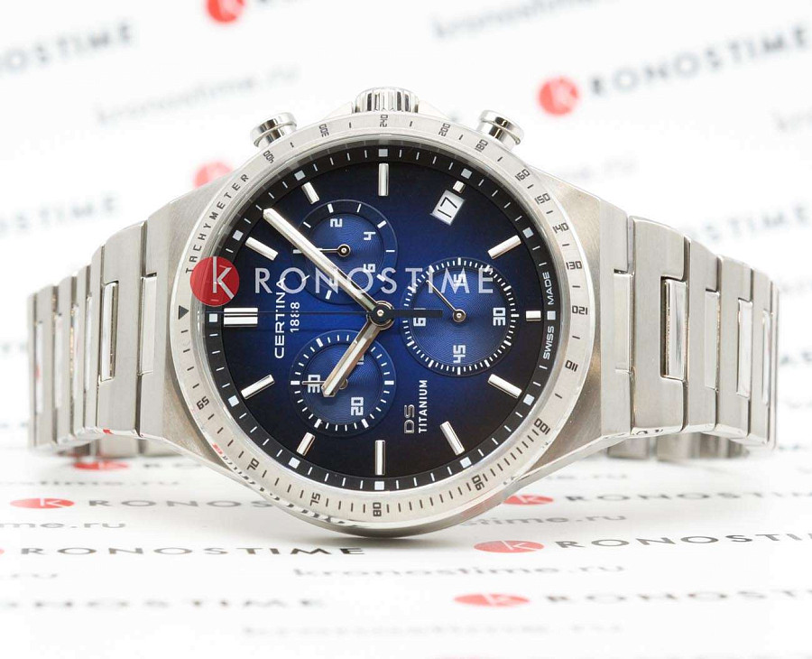 Часы Certina DS-7 Chronograph C043.417.44.041.00 — кварцевые, металл титан