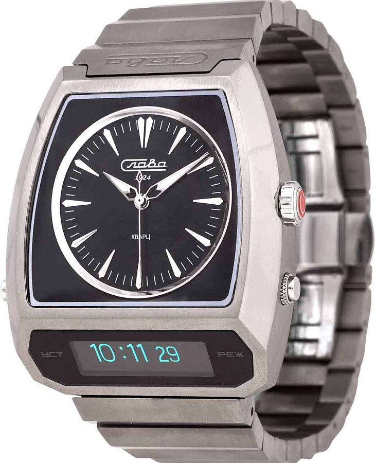 Часы Слава Погоня 9002737/100-GL32 — мужские, черный
