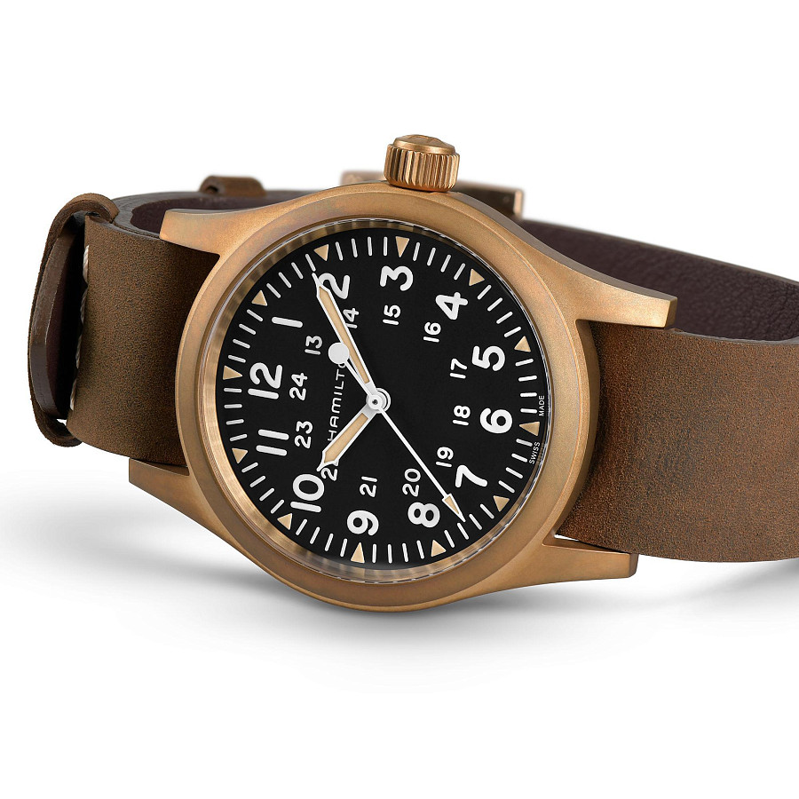 Часы Hamilton Khaki Field Mechanical Bronze H69459530 — бронза титан, Швейцария